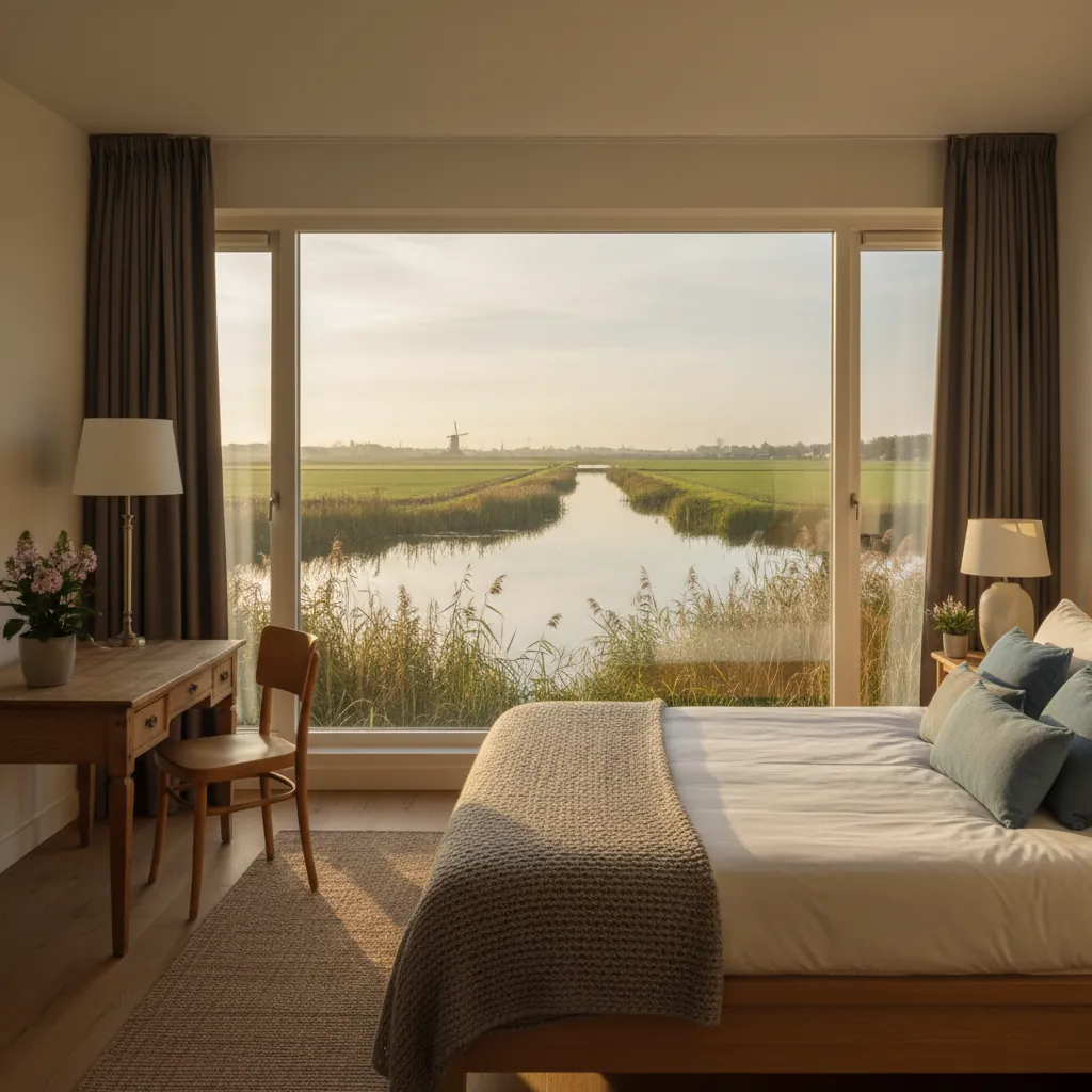 Hotelkamer de Watergeus met uitzicht op het water