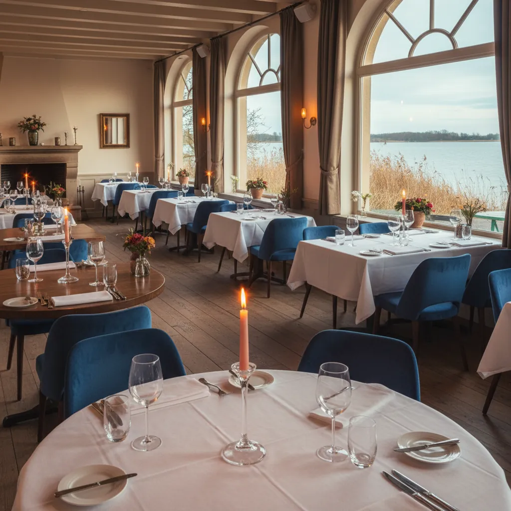 Interieur Restaurant de Watergeus met uitzicht op het water
