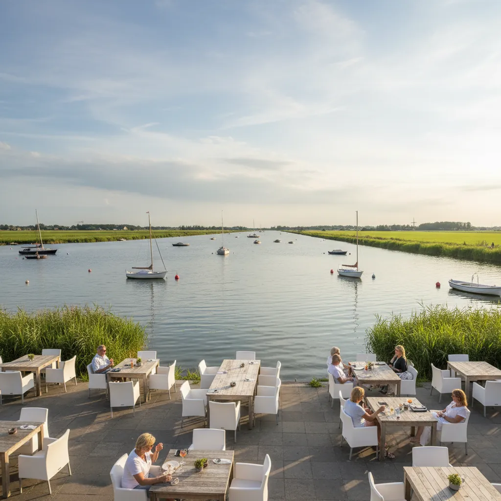 Terras aan het water
